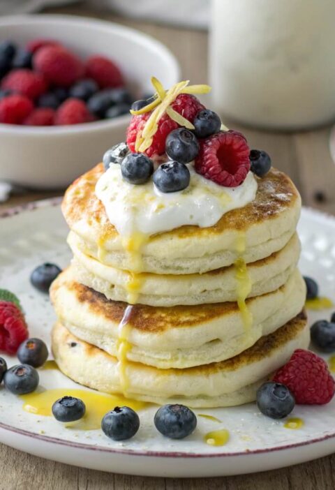 Lemon Pancakes With Ricotta Cheese