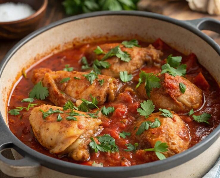 Chakhokhbili: Georgian Chicken in Tomato Herb Sauce